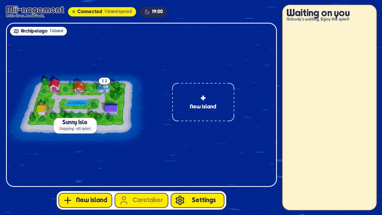 The Archipelago: an island in a blue sea, with room for a new island